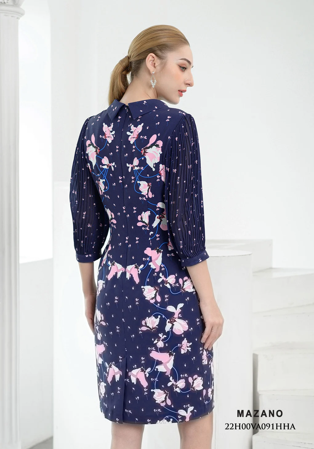 Đầm Suông Họa Tiết Tay Dập Ly_thumbnail_1