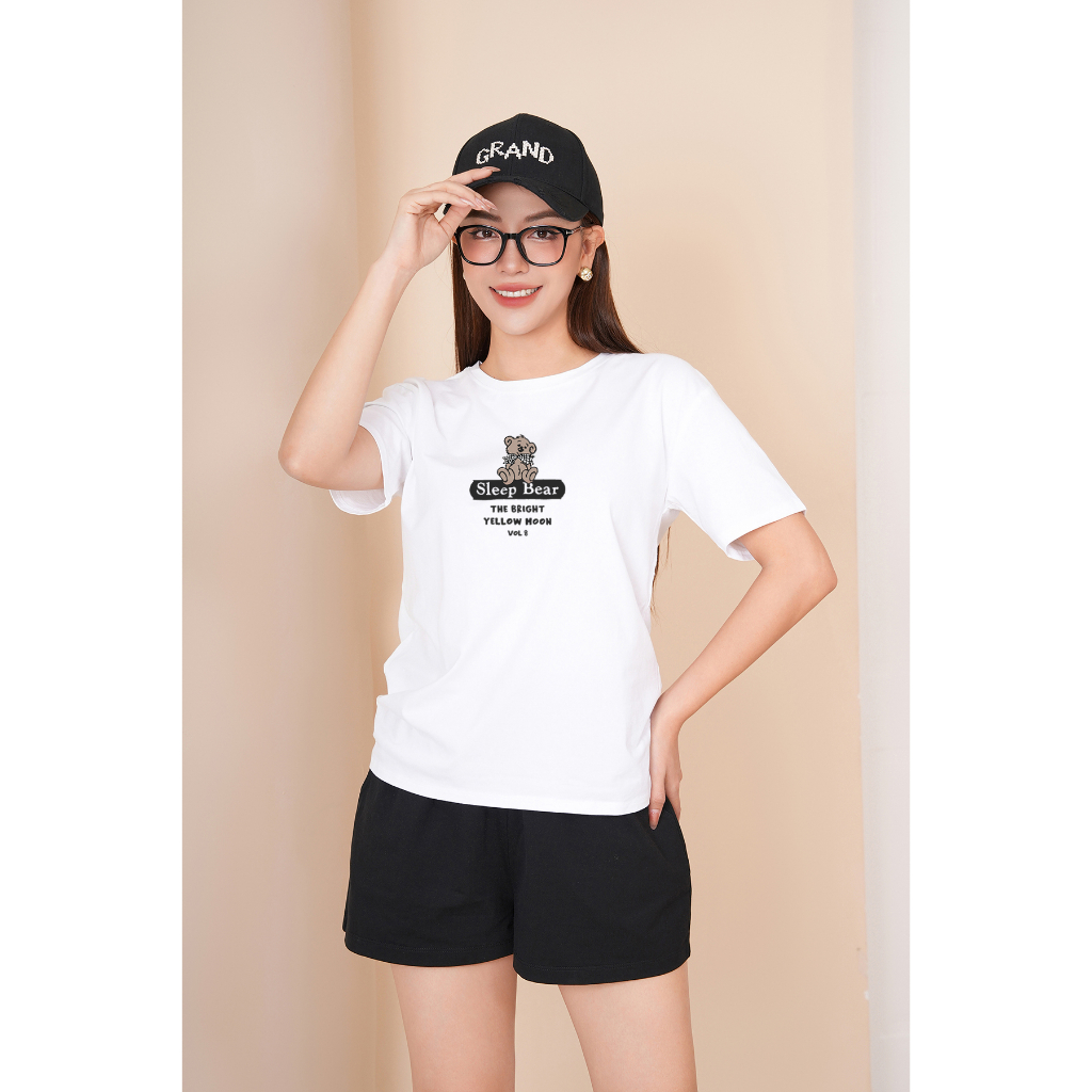 [Form Rộng] Set đồ nữ (áo thun + quần đùi) đi chơi/mặc nhà in hình gấu sleep bear - Bộ đồ nữ thun cotton LOZA - BP03TRDE