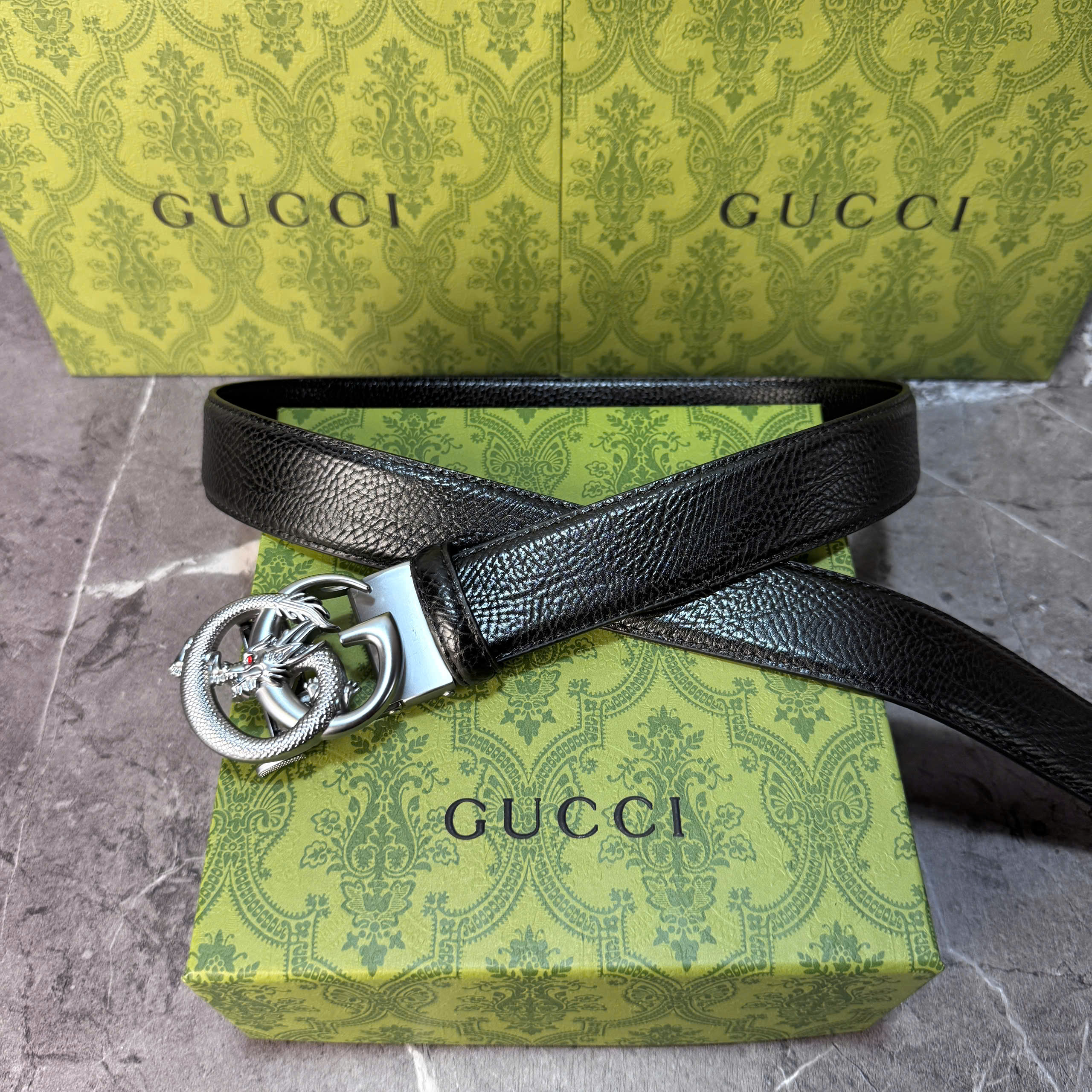Thắt lưng Gucci Dragon Buckle Leather Belt_thumbnail_5