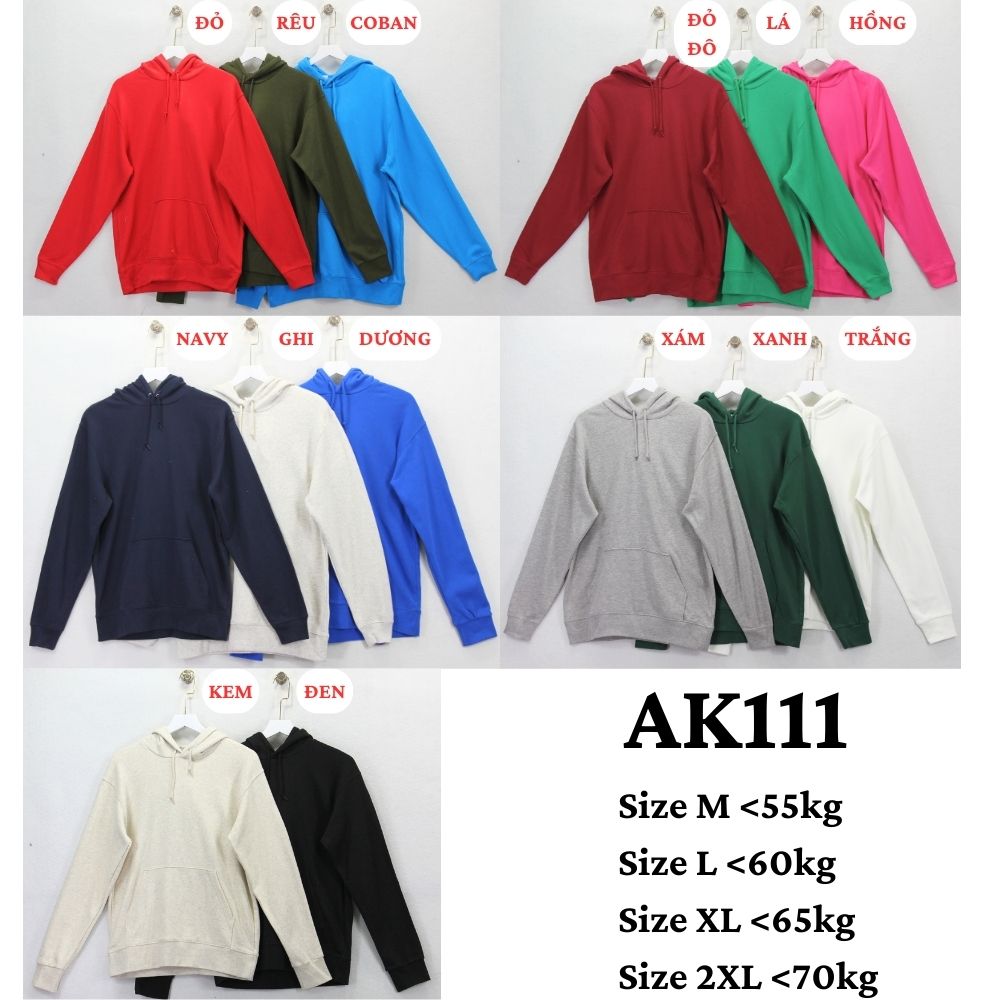 AK111- ÁO HOODIE- NAM, NỮ
