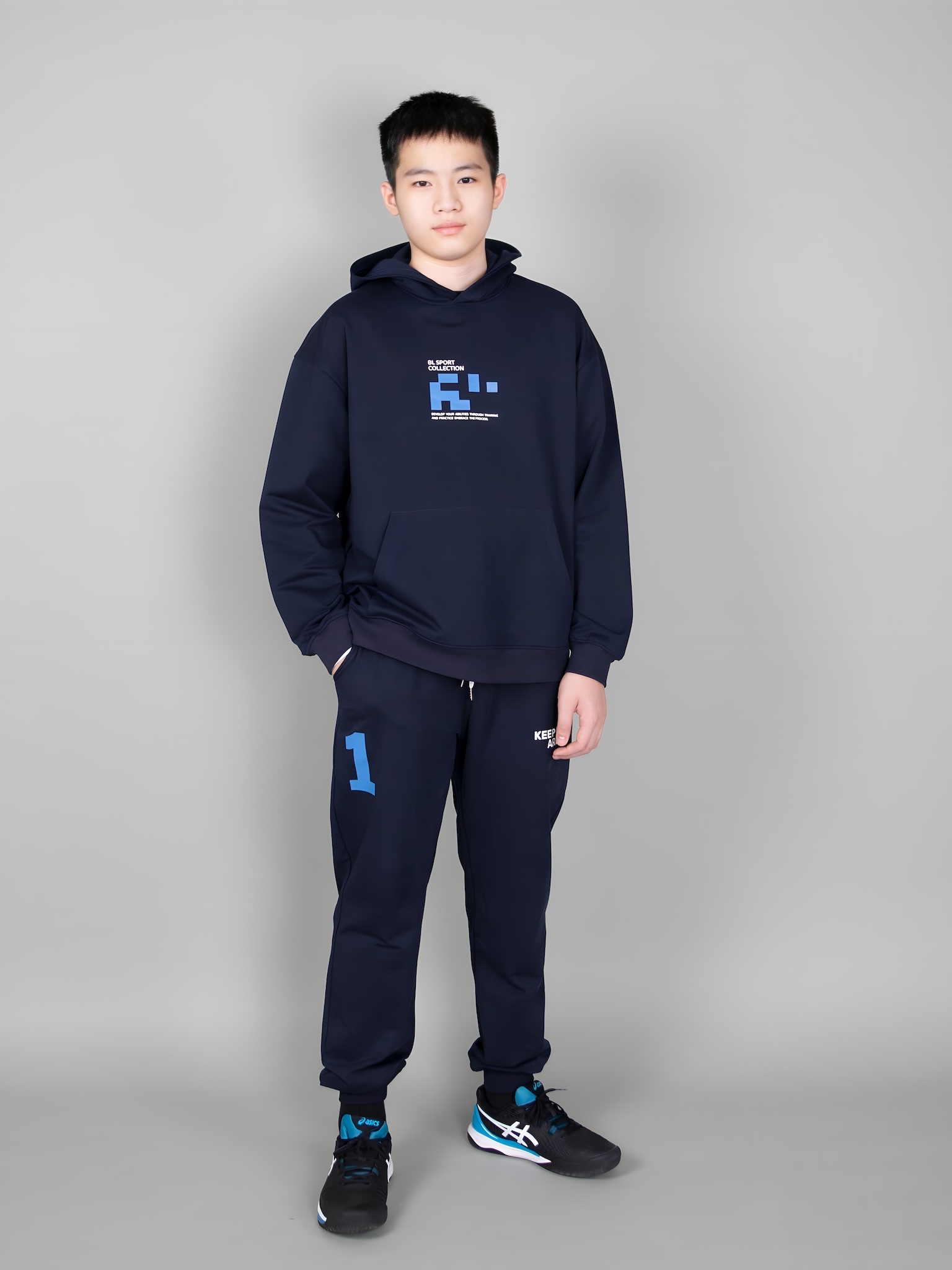 Áo nỉ hoodie màu navy túi ngực_thumbnail_1