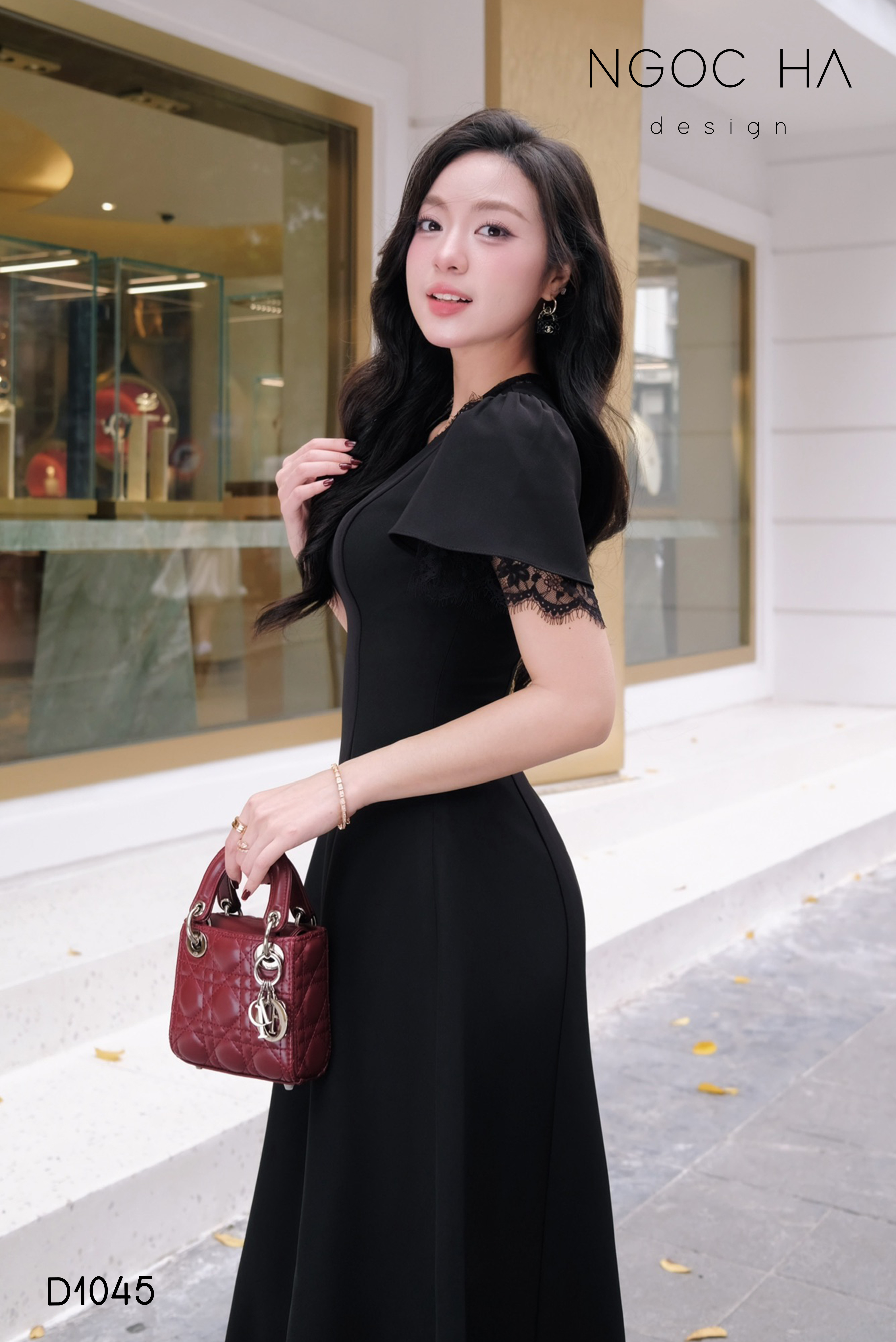 Mian Dress_ Đầm Đen Mix Cổ Ren D1045_thumbnail_4