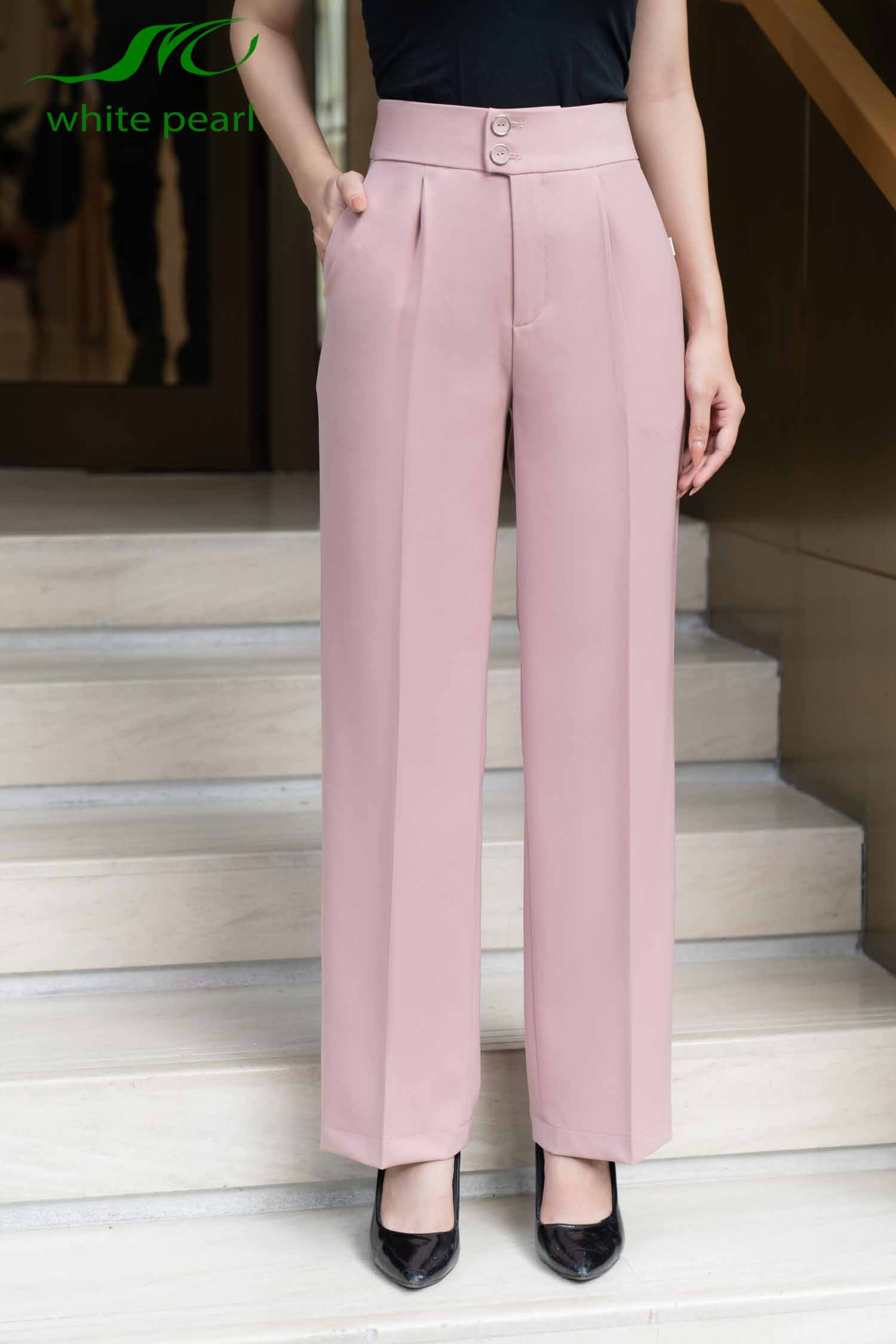 Quần suông 1 ly 2 cúc thời trang công sở cao cấp White Pearl_thumbnail_0