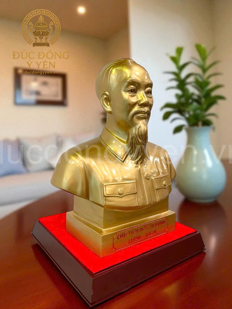 Tượng Bác Hồ bán thân cao 42cm đúc đồng đỏ _thumbnail_2