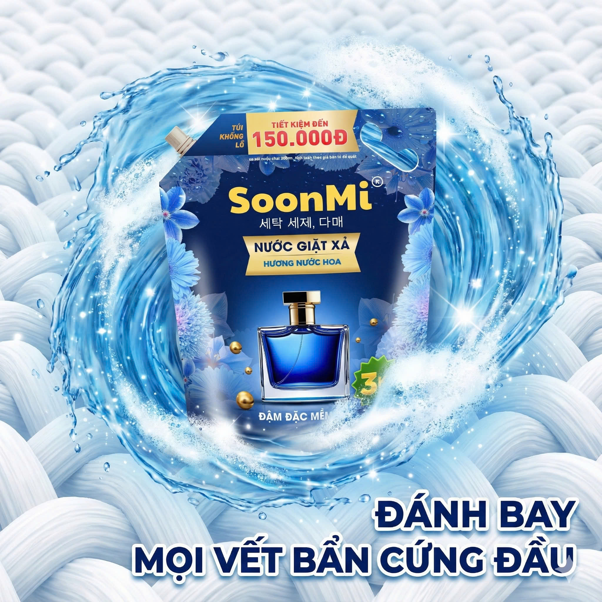 Nước Giặt Xả 2 Trong 1 Soonmi 3kg Đậm Đặc - Công Nghệ Hạt Lưu Hương Ngọc Trai Lên Tới 3 Tuần_thumbnail_8
