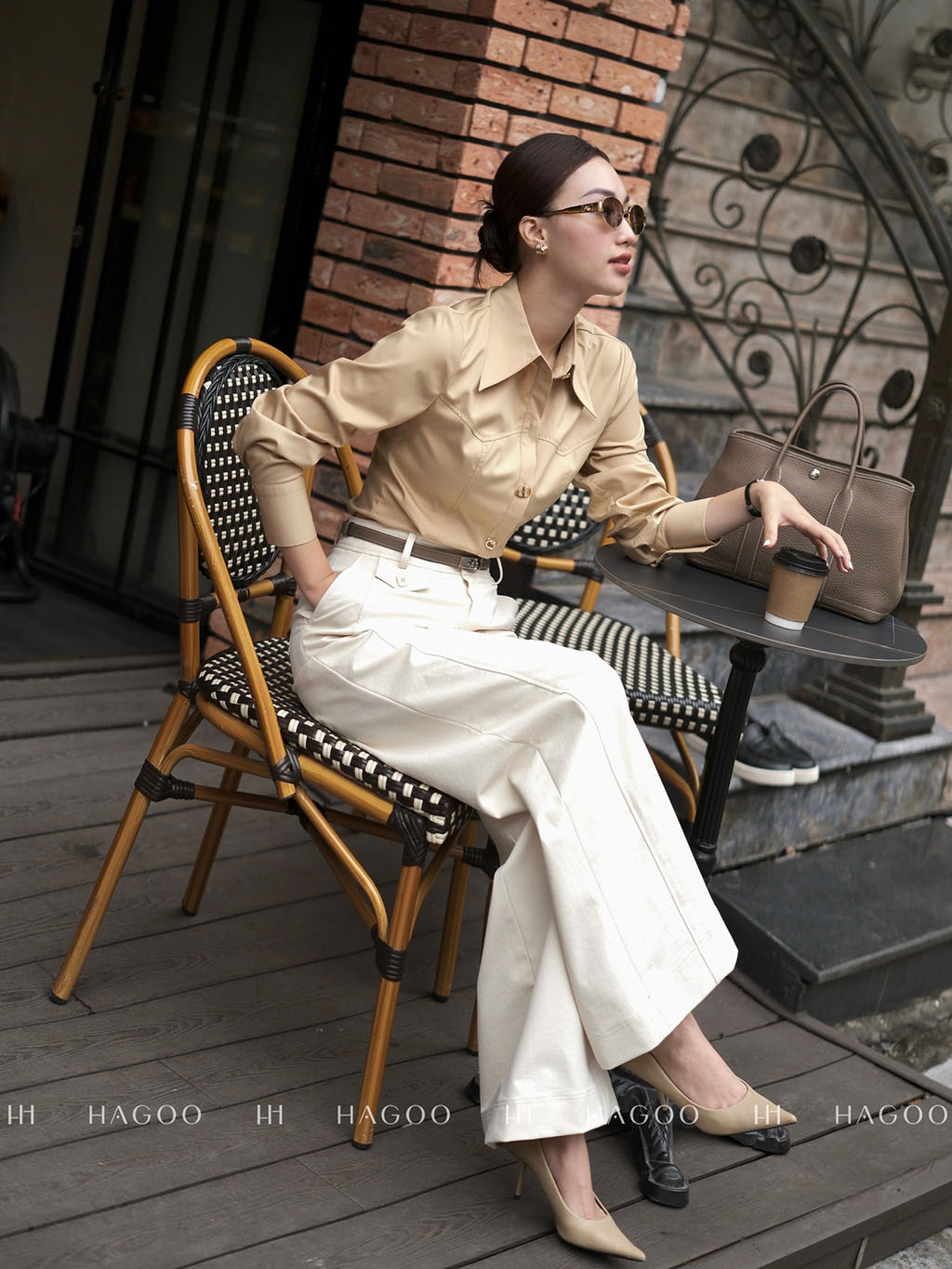 Áo sơ mi cúc trang trí xẻ sau HAGOO_thumbnail_12