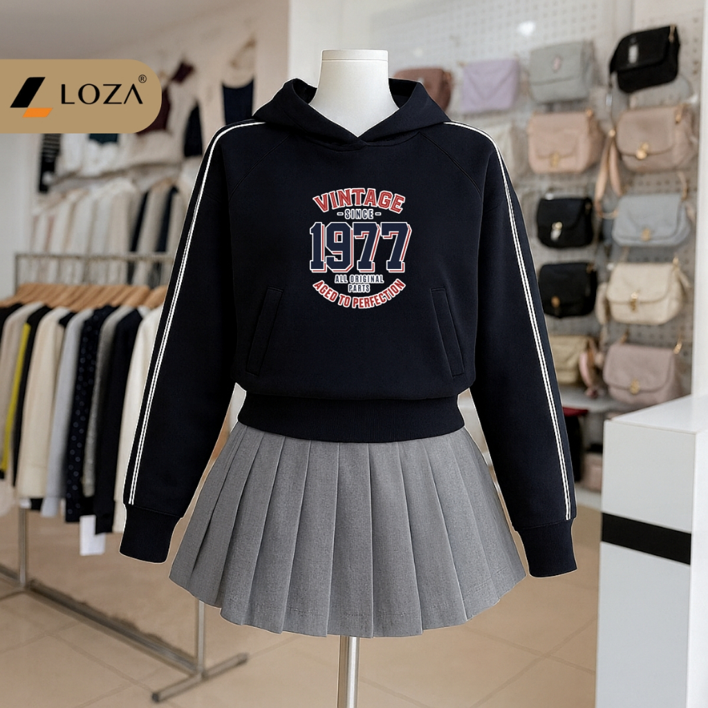 Áo Hoodie nữ dáng ngắn bo gấu in hình  nhiều mẫu - Loza G0433_thumbnail_2