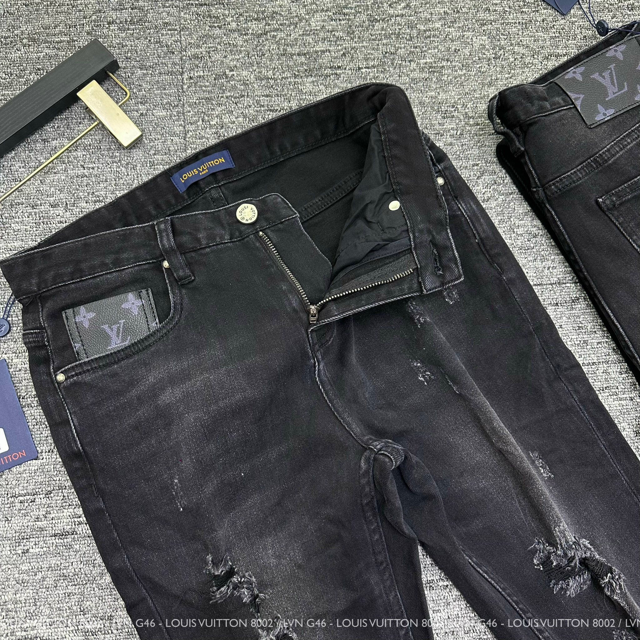 QUẦN JEANS LV ĐEN WASH NHẸ 8002_thumbnail_2