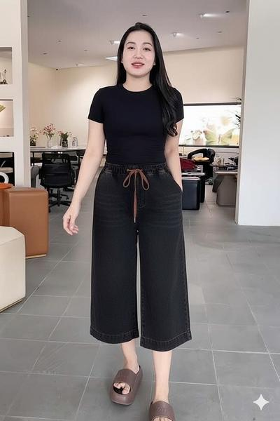 QJF430-Quần Jeans Lửng Dây Rút