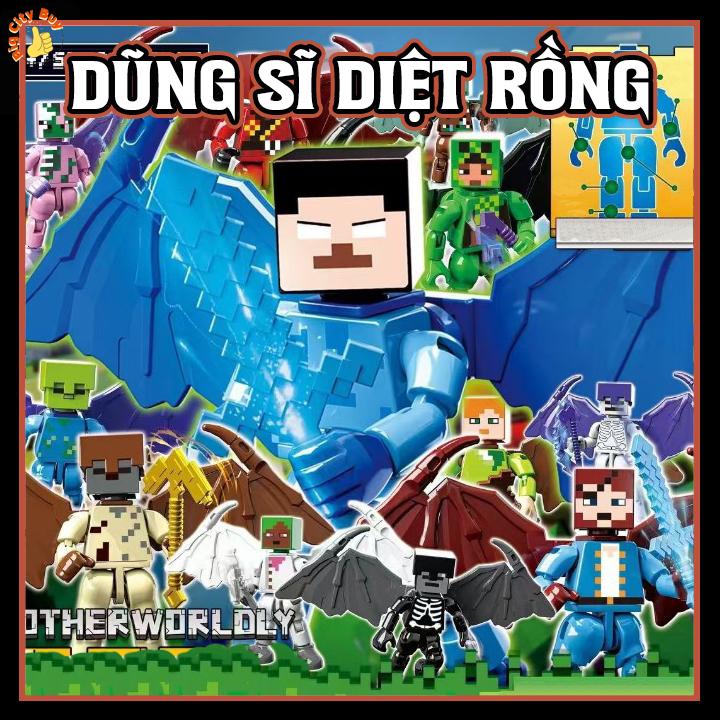 Dũng Sĩ Diệt Rồng MineCraft Có Cánh Siêu Ngầu Cho Bé Blind Box Ngẫuy Nhiên Bigcitybuy Đồ Chơi Toy_thumbnail_2