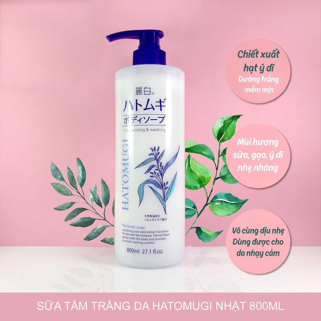 Sữa tắm sáng da HATOMUGI 800ml