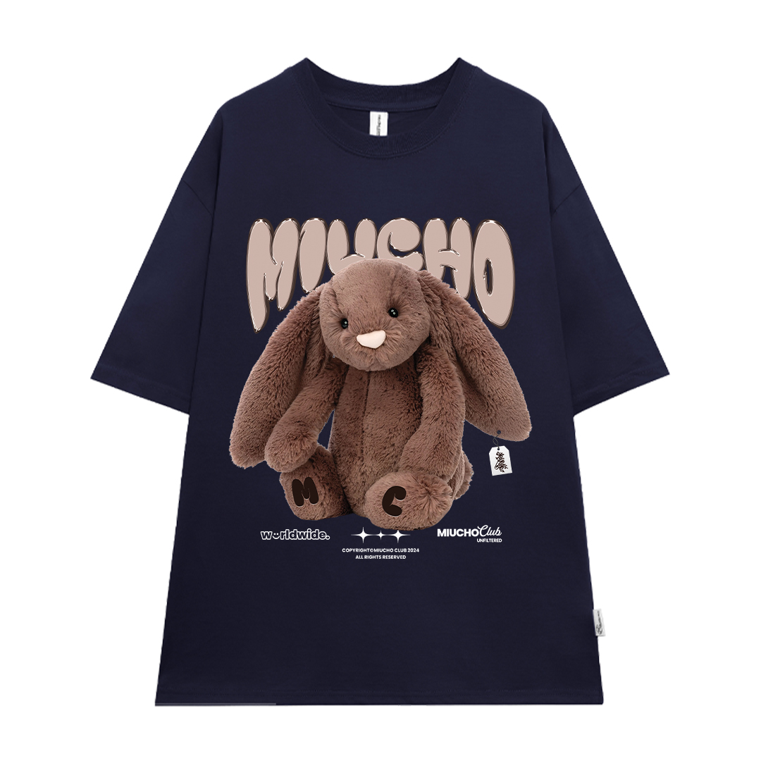 Áo thun thỏ Bunny form rộng local brand ATD1253 Miucho tay ngắn cổ tròn in mix_thumbnail_16