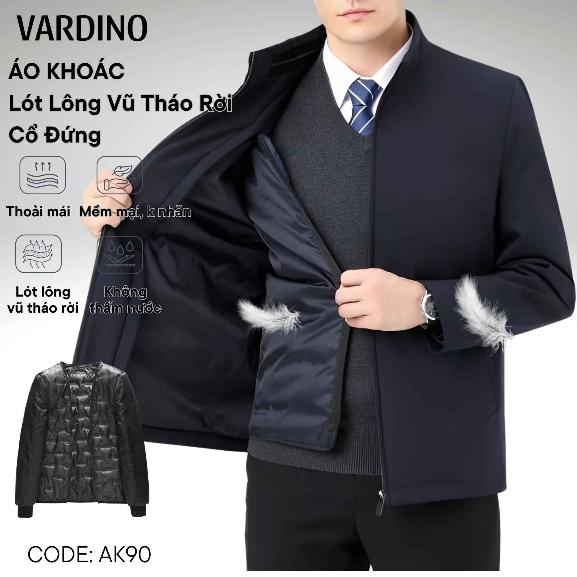 Áo khoác lông vũ tháo rời Vardino AK90