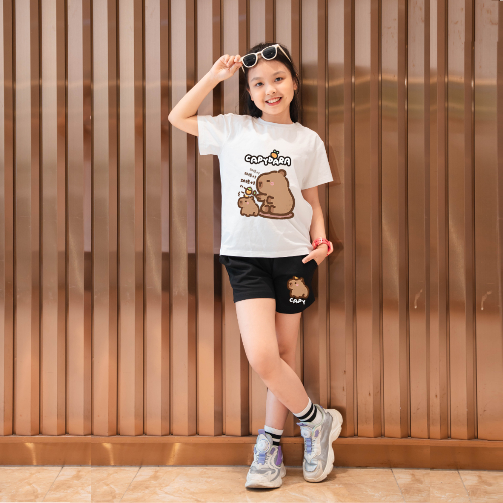 Bộ đồ bé gái in hình Capybara đeo cặp - Loza Kids BD007_thumbnail_4