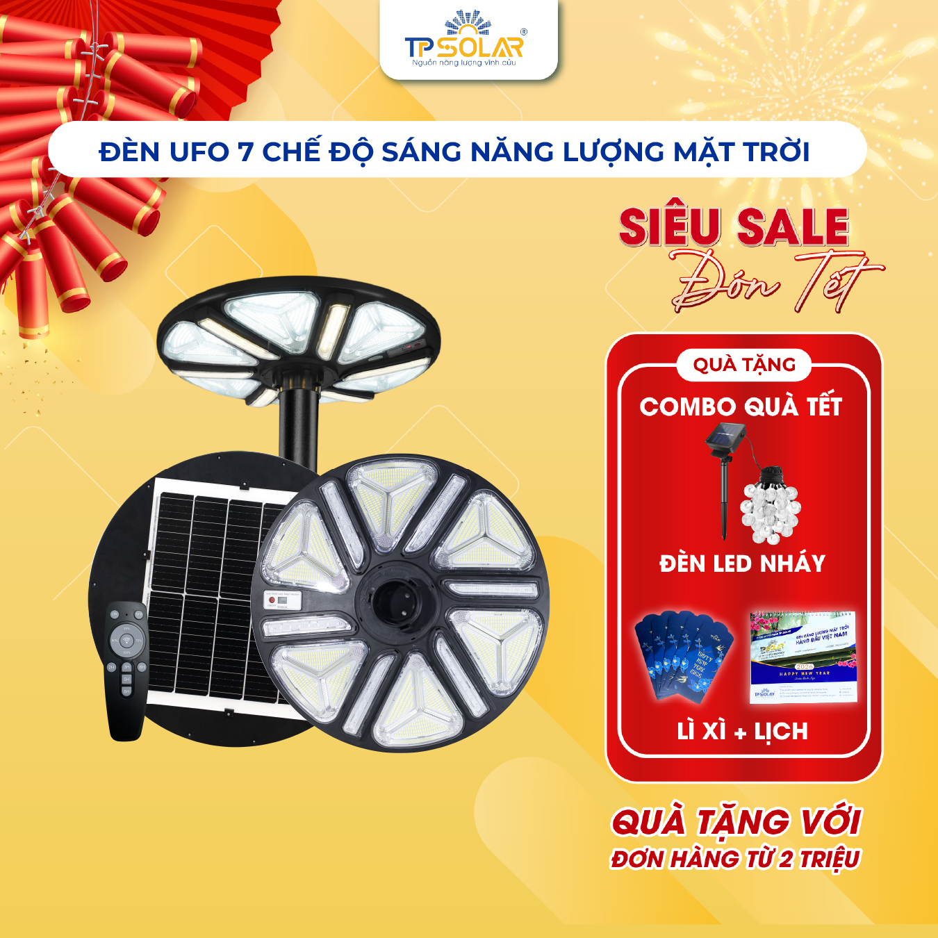 Đèn UFO trang trí 7 màu năng lượng mặt trời TP.UF12