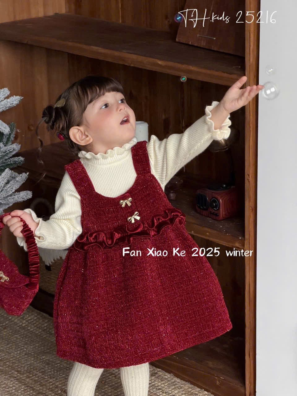 (S96) Set 3 chi tiết dạ đỏ kèm túi_thumbnail_1