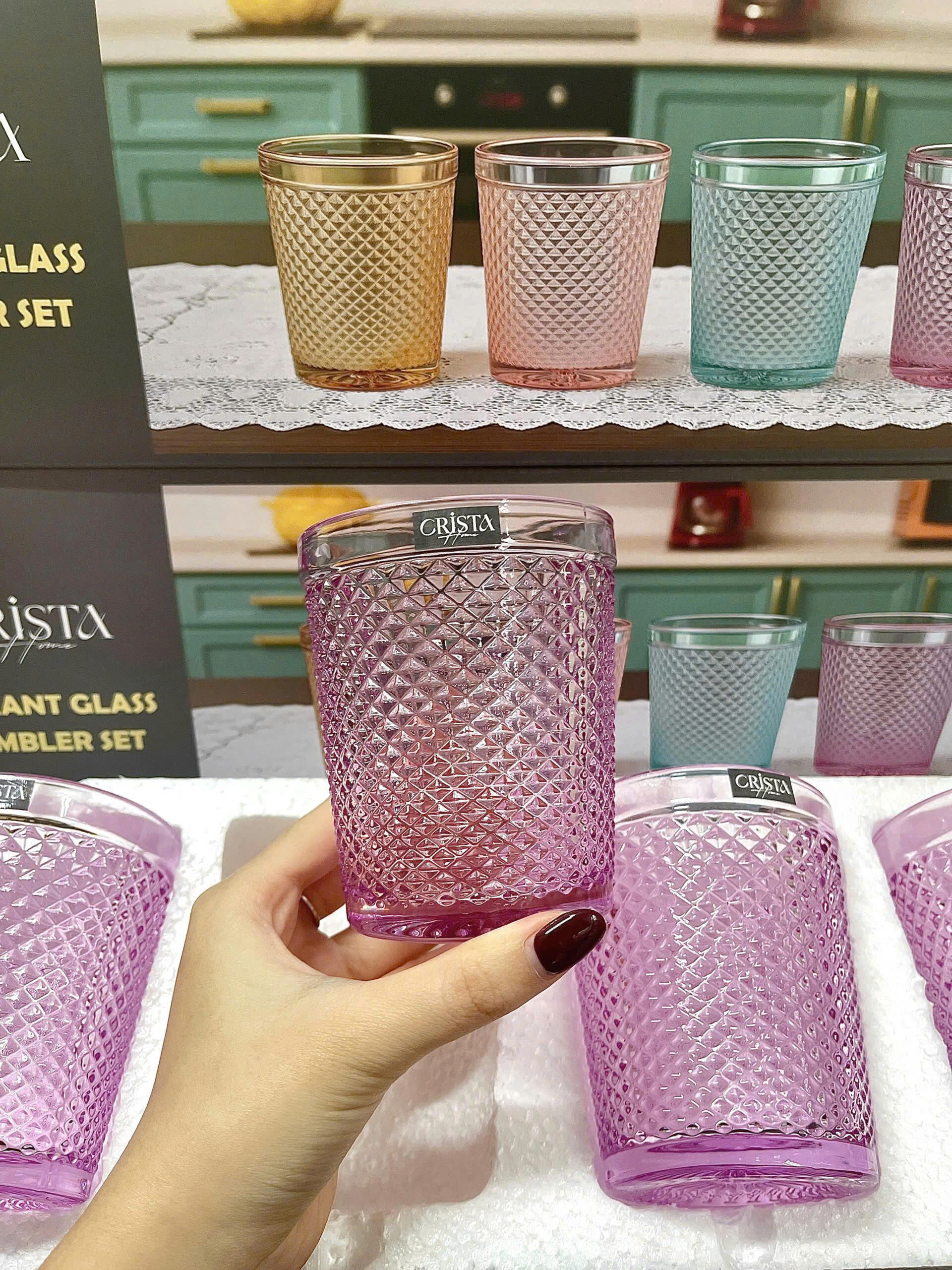 Bộ 4 cốc thủy tinh CRISTA HOME  vân kim cương 300ml_thumbnail_16