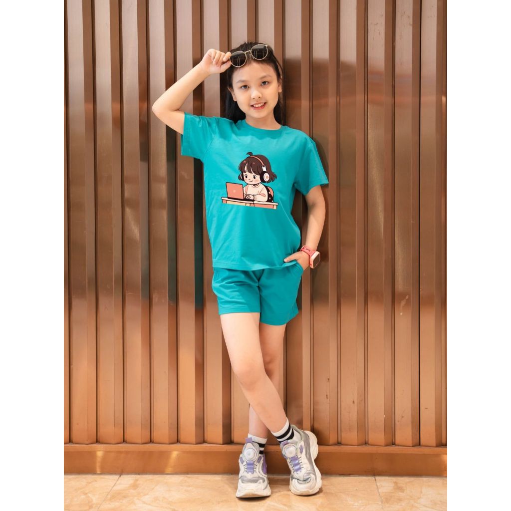 Bộ đồ bé gái in hình 'Em bé ngồi học' - Loza Kids SB18_thumbnail_8