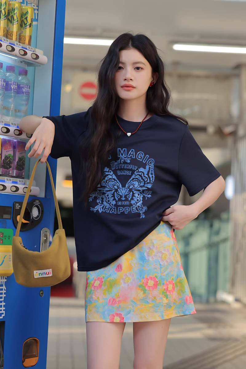 Áo thun nữ form regular ARD2413 Miucho Chic vải cotton thoáng mát phong cách cổ điển in mix_thumbnail_3