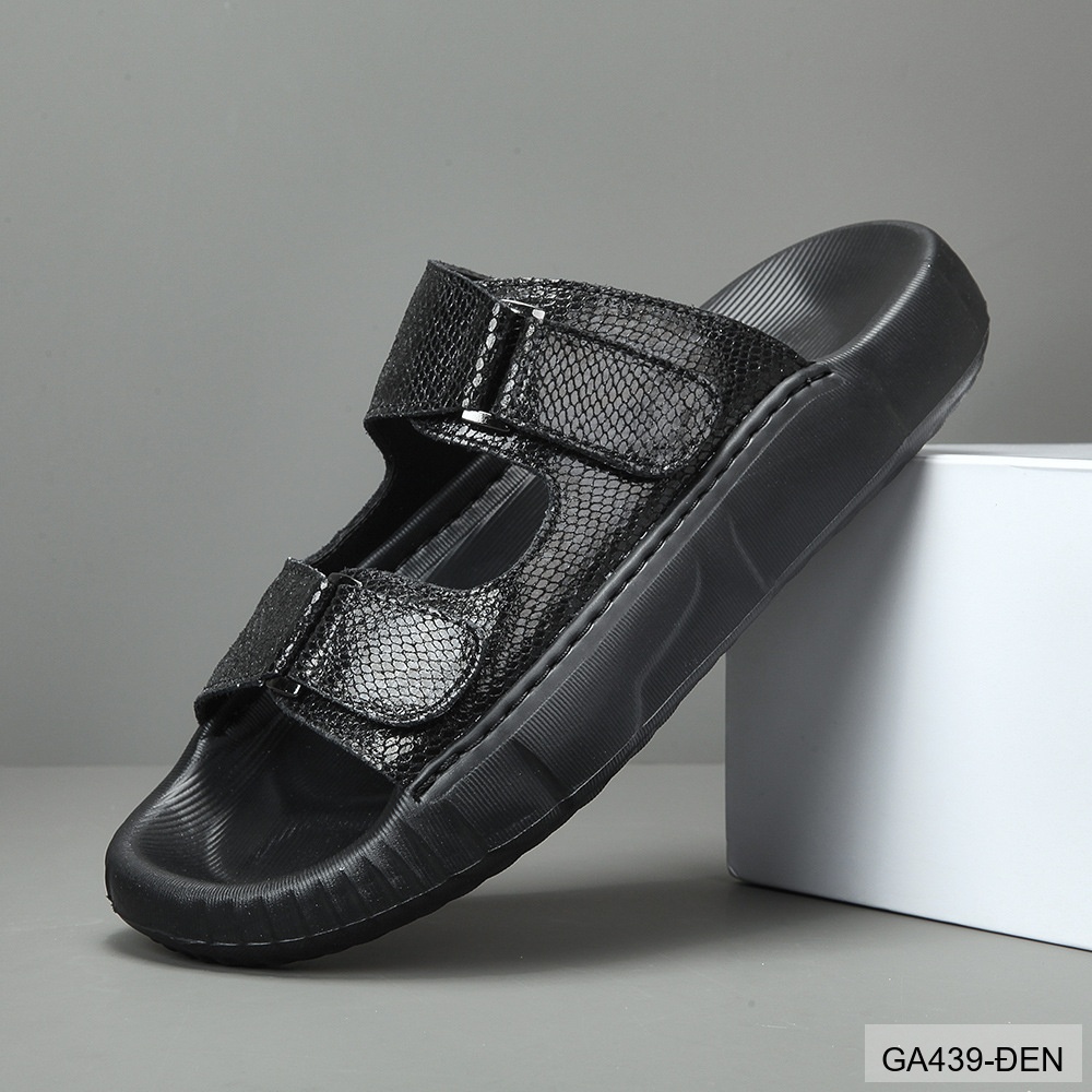 GA439 - Dép xỏ ngón nam đế dày êm chân, chất liệu da bò, phong cách thường ngày