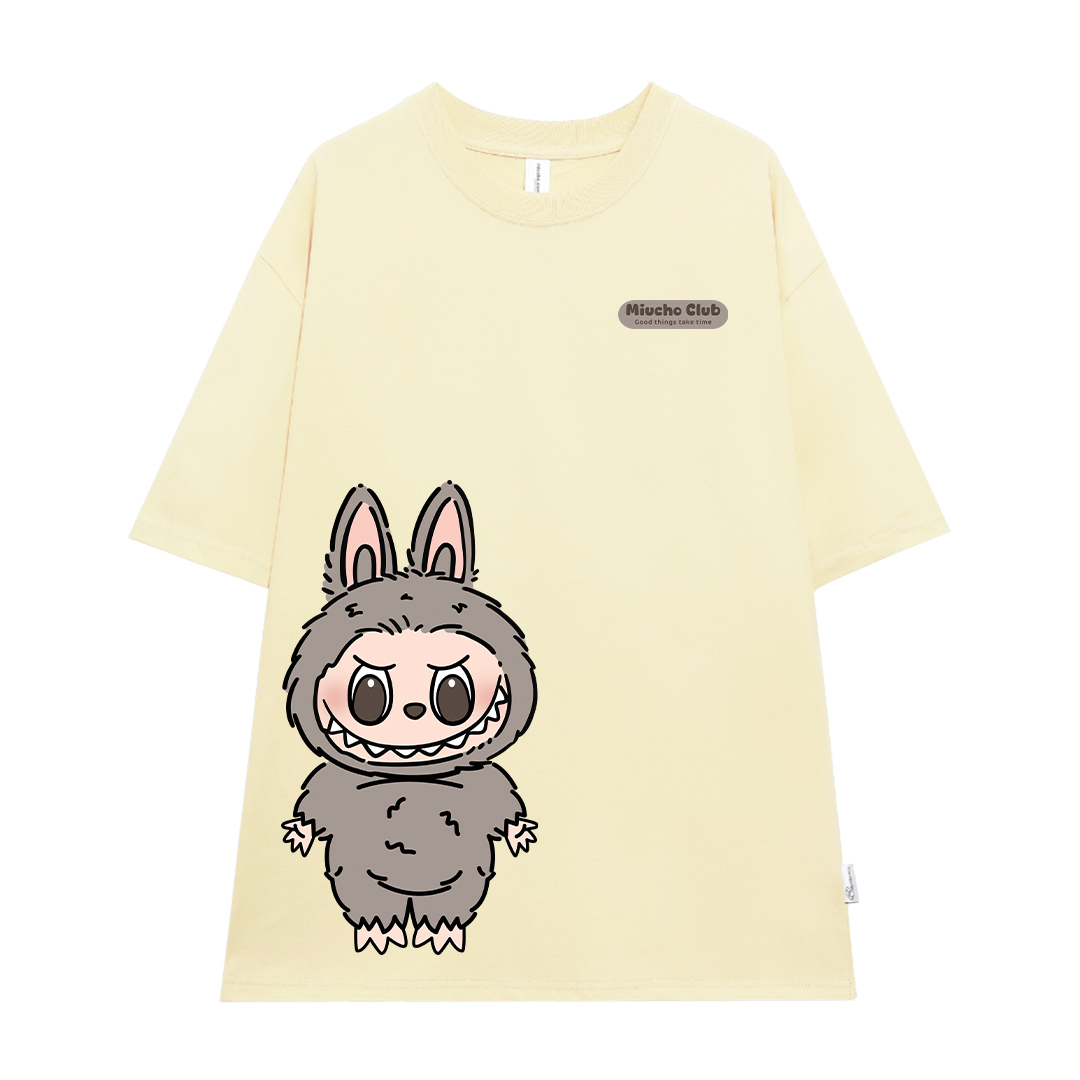 Áo thun labubu form rộng nhiều màu ATD1468 Miucho vải cotton cổ tròn in mix_thumbnail_0