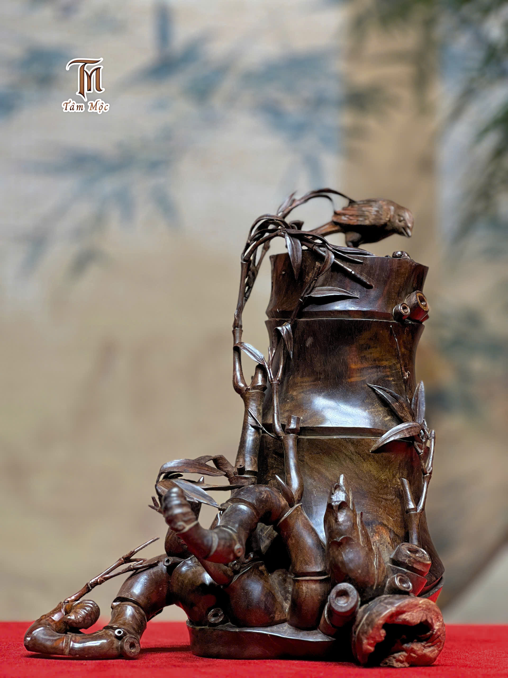 Tác phẩm: Tre Già Măng Mọc – Gỗ Trắc Đen Tự Nhiên