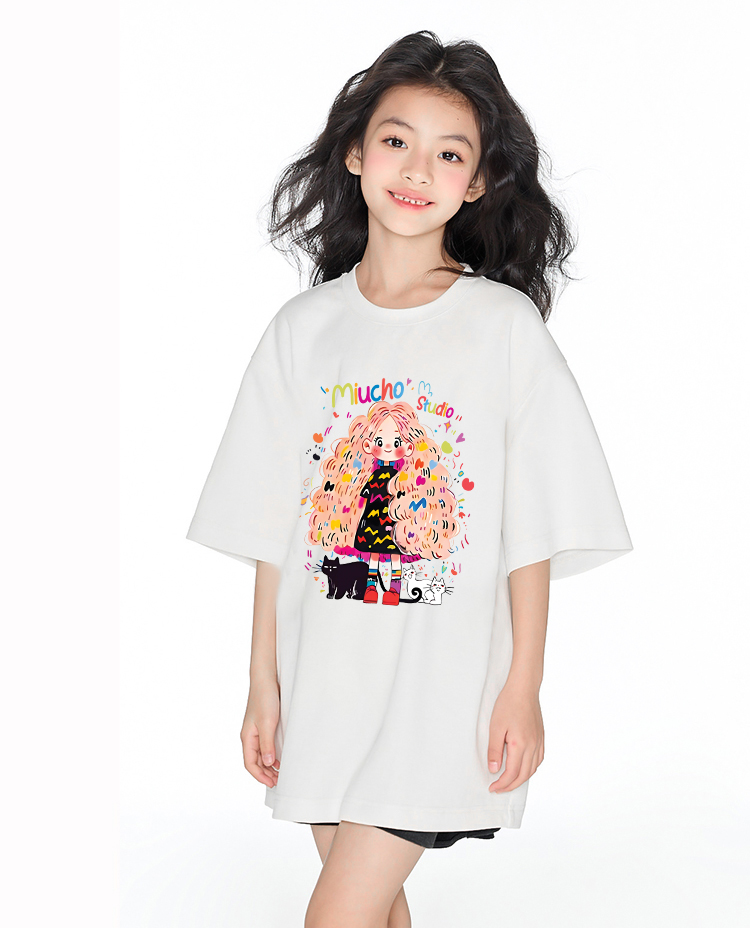 Áo thun bé gái form rộng chất vải cotton thoáng mát AED1544 Miucho Kid in artwork_thumbnail_6