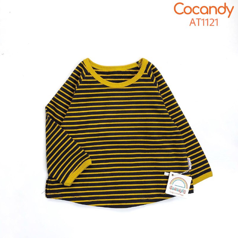 Áo thun kẻ ĐEN VÀNG dài tay