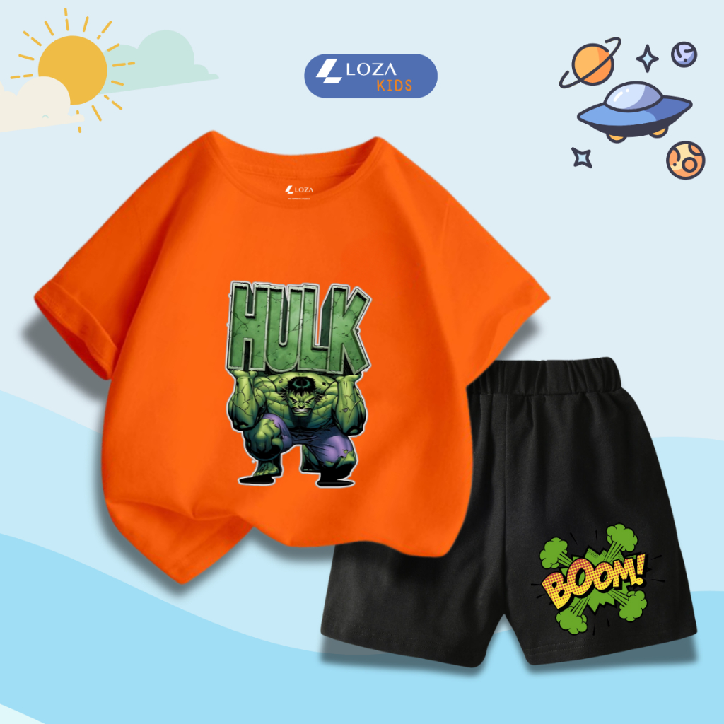 Bộ đồ bé trai in hình 'Mavel - Hulk' - Loza Kids SB339