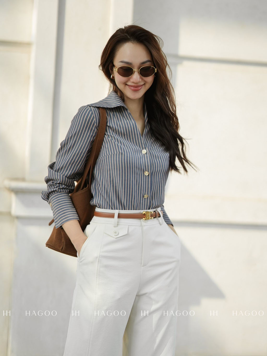 Áo sơ mi cổ nhọn bản cổ liền HAGOO_thumbnail_3