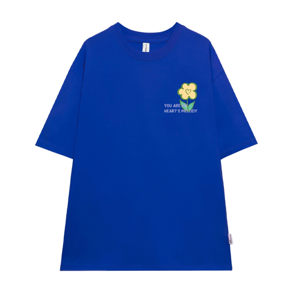 Áo thun cặp đôi hình trái tim form rộng tay lỡ màu xinh ATD1208 Miucho vải cotton thoáng mát cổ tròn in mix_thumbnail_12