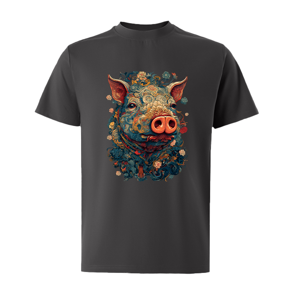 Áo thun nam form rộng 12 con giáp tuổi Hợi ( tuổi heo)ATD488 Miucho Iconic cotton cổ tròn in graphic_thumbnail_14