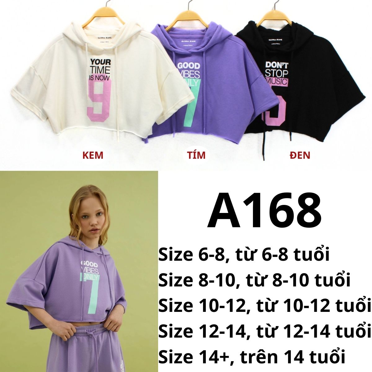 A168 ÁO HOODIE KID