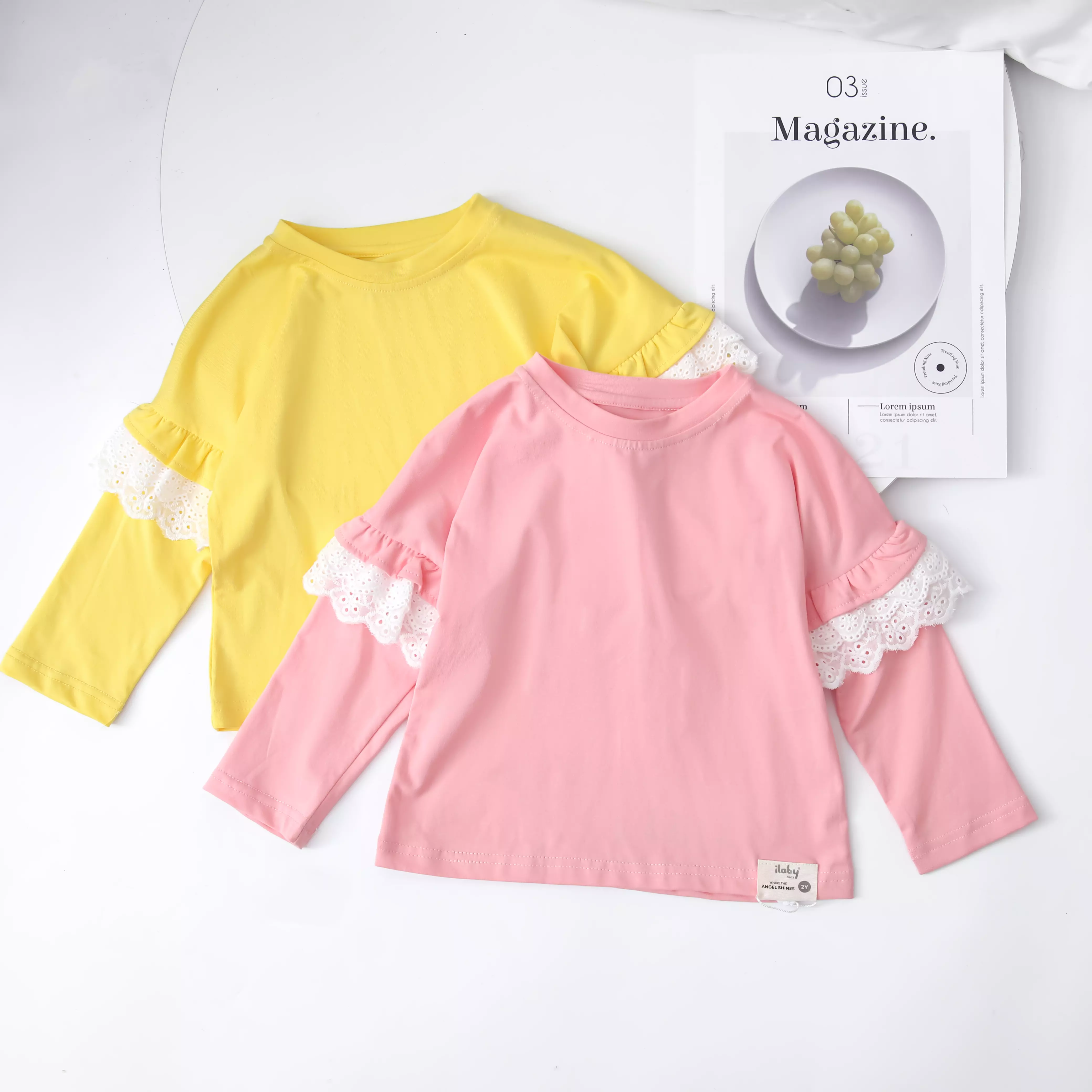 Áo thun bé gái tay phối ren_thumbnail_0