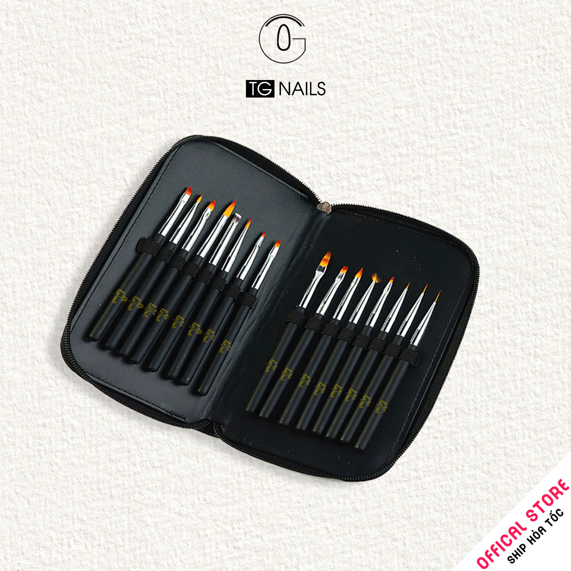 Bộ cọ vẽ móng LOUIS, gồm 16 cọ/bộ, chiều dài 11.7cm.