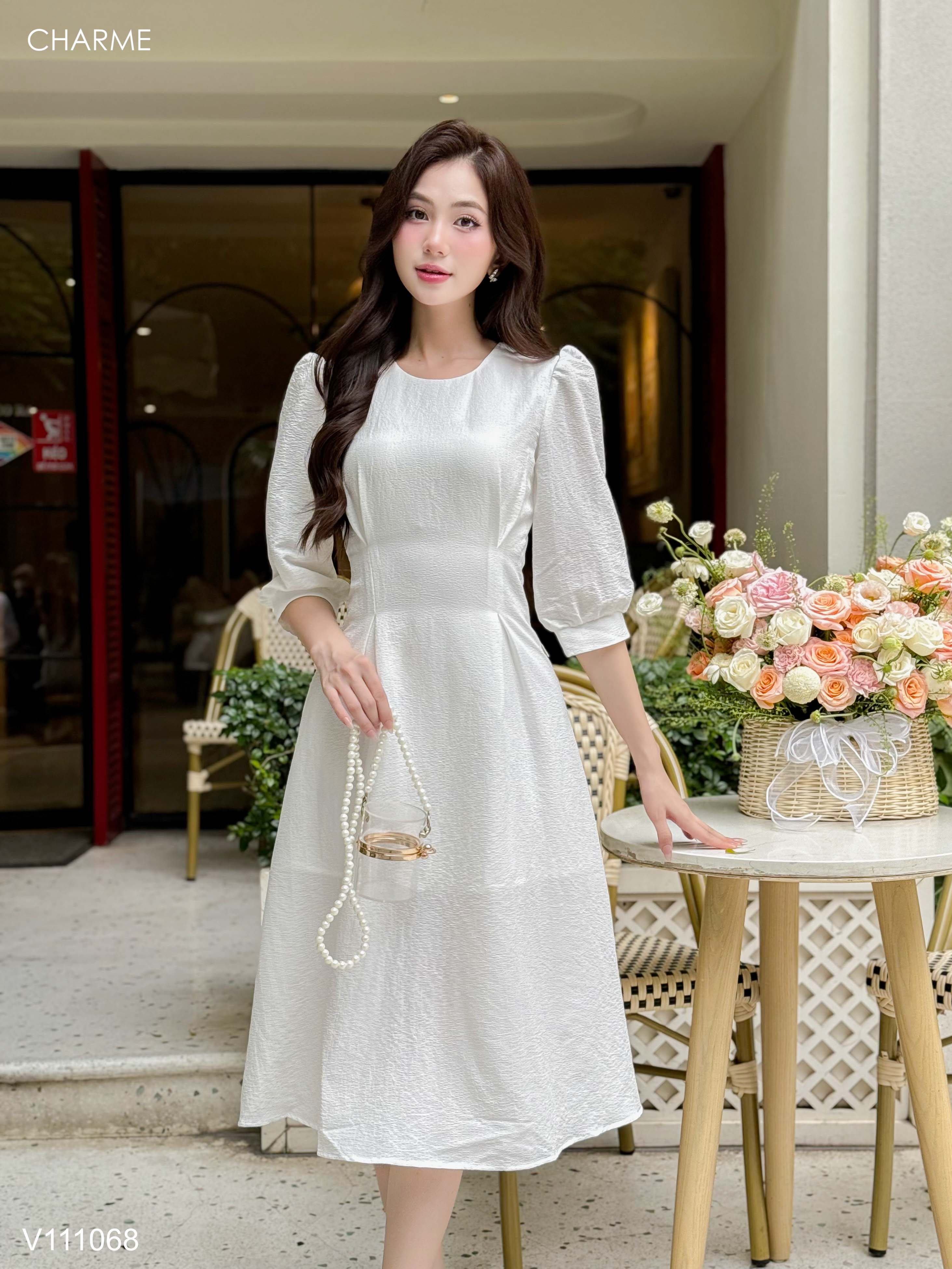 Váy xốp nhăn tay lỡ