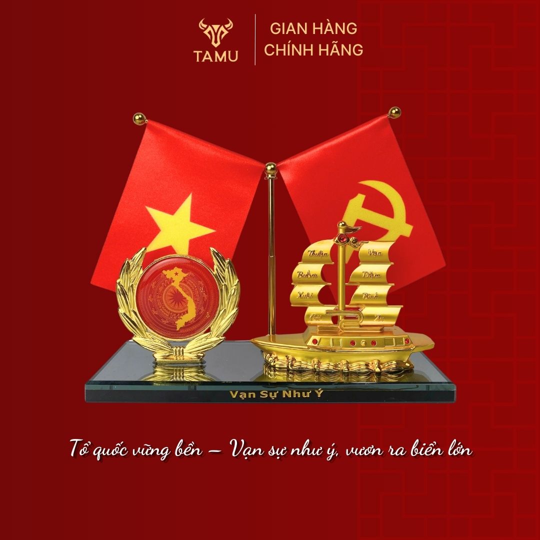 Mô Hình Thuyền Vàng Cờ Tổ Quốc Cờ Đảng_thumbnail_10