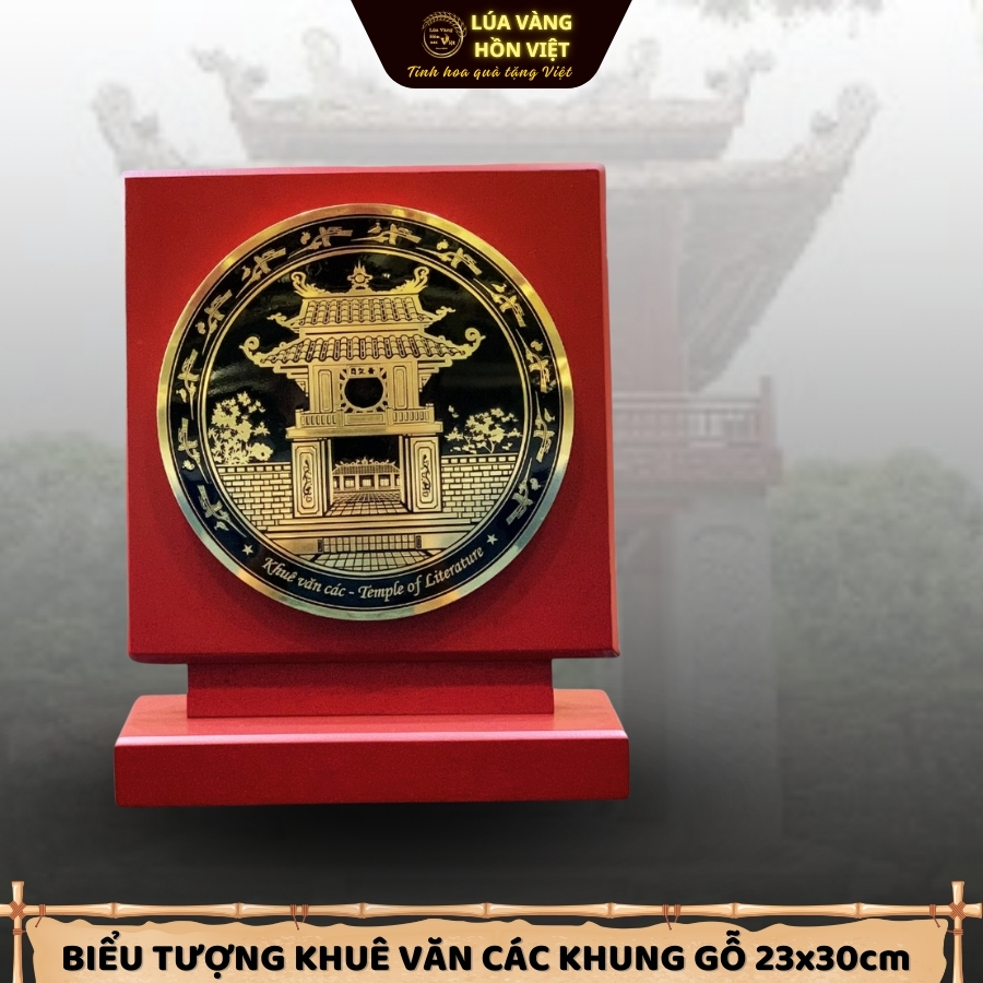 BIỂU TƯỢNG KHUÊ VĂN CÁC D20 - KHUNG GỖ 23x30cm_thumbnail_0