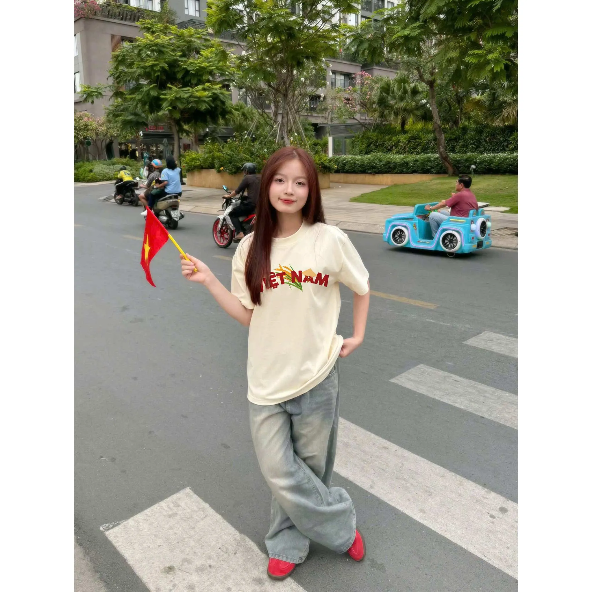 Áo thun Việt Nam tôi yêu form rộng 2505 Miucho vải cotton thoáng mát cổ tròn in mix_thumbnail_4