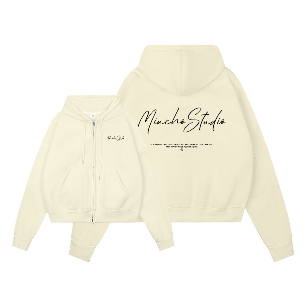 Áo hoodie zip local brand dày dặn form boxy HXD1570 Miucho Club vải nỉ 2 da khóa kéo mũ rộng in basic_thumbnail_2