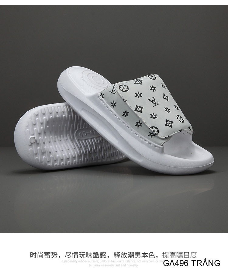 GA496 - Dép xỏ ngón nam thời trang đế dày họa tiết logo, màu trắng đen_thumbnail_7