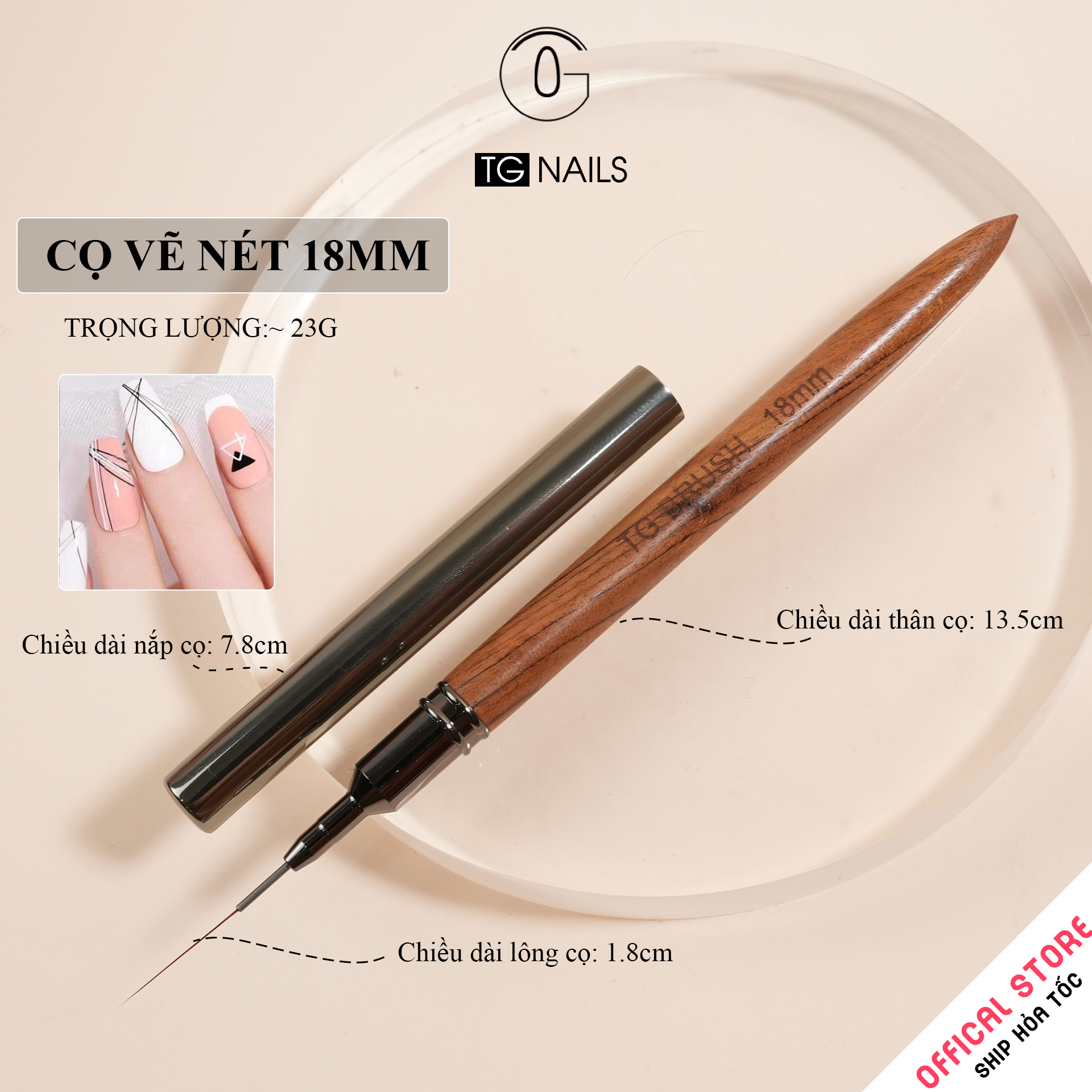 Cọ vẽ móng TG NAILS cán gỗ cao cấp_thumbnail_13