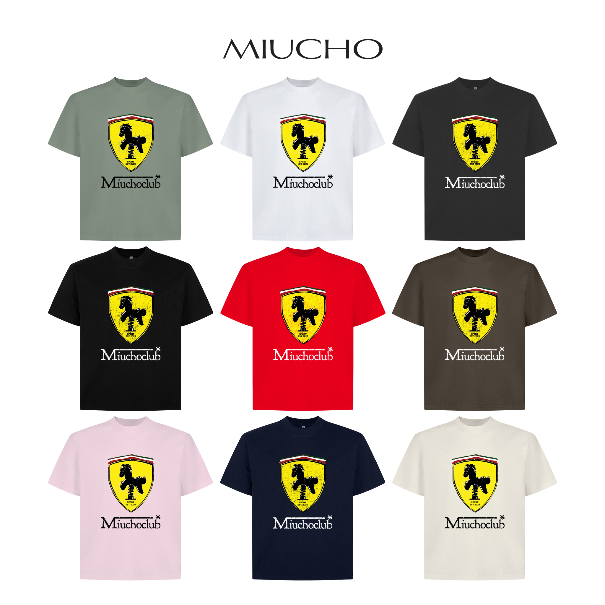 Áo phông form boxy in hình chất 2360 Miucho Club chất vải cotton 2 chiều cao cấp in mix_thumbnail_2