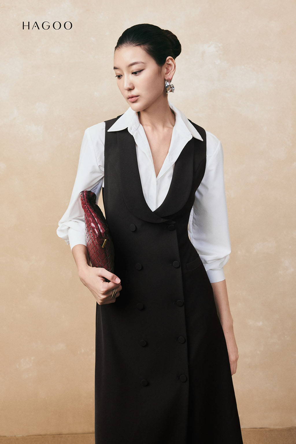 Váy Gile đính nẹp hai hàng khuy HAGOO_thumbnail_2