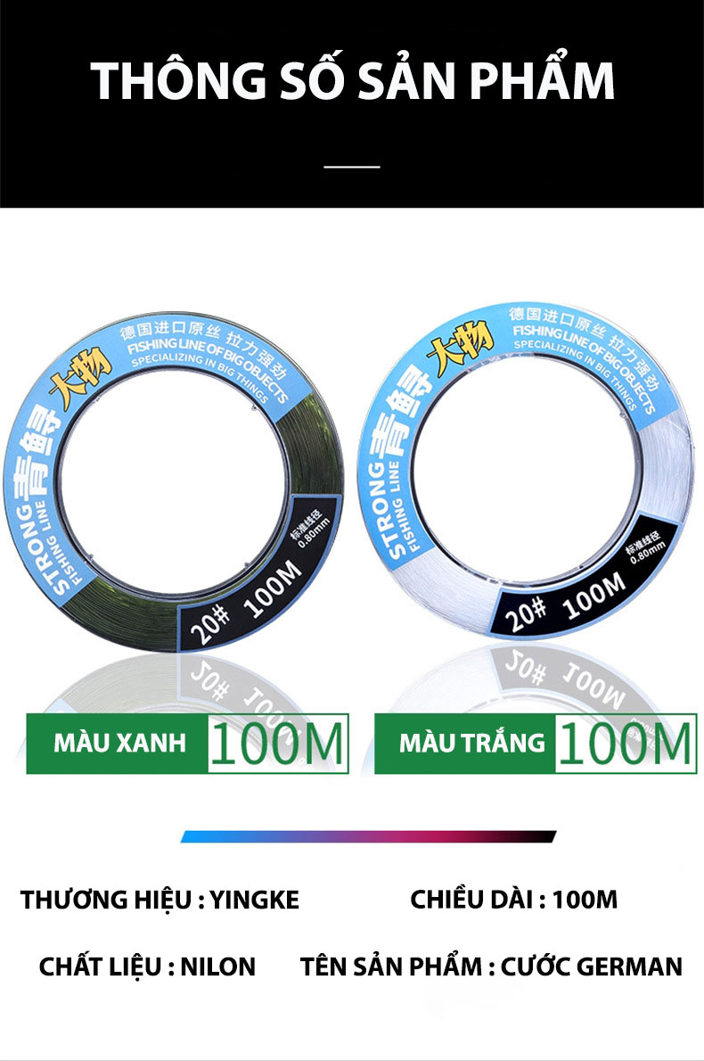 Dây Câu Nylon GERMAN Câu Cá Lớn Cuộn 100M_thumbnail_7