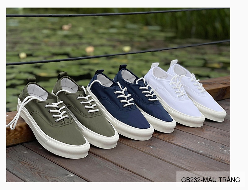 GB232 - Giày sneaker vải nam nữ đế bệt phong cách thường ngày, màu trơn chống thấm_thumbnail_12