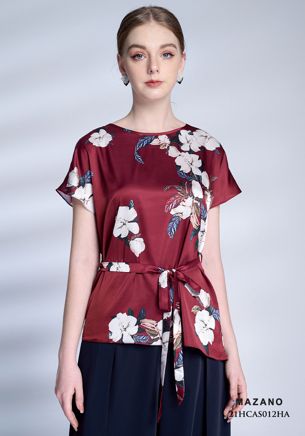 Áo mullet đỏ họa tiết thắt đai_thumbnail_2