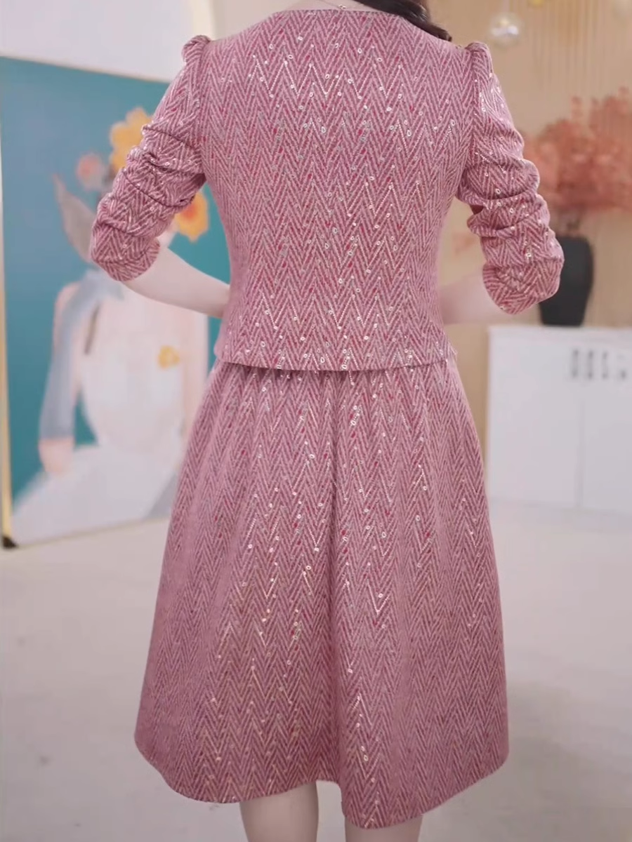 15423-Set áo kèm chân  váy kẻ sọc đỏ hồng ( linen kẻ)_thumbnail_2
