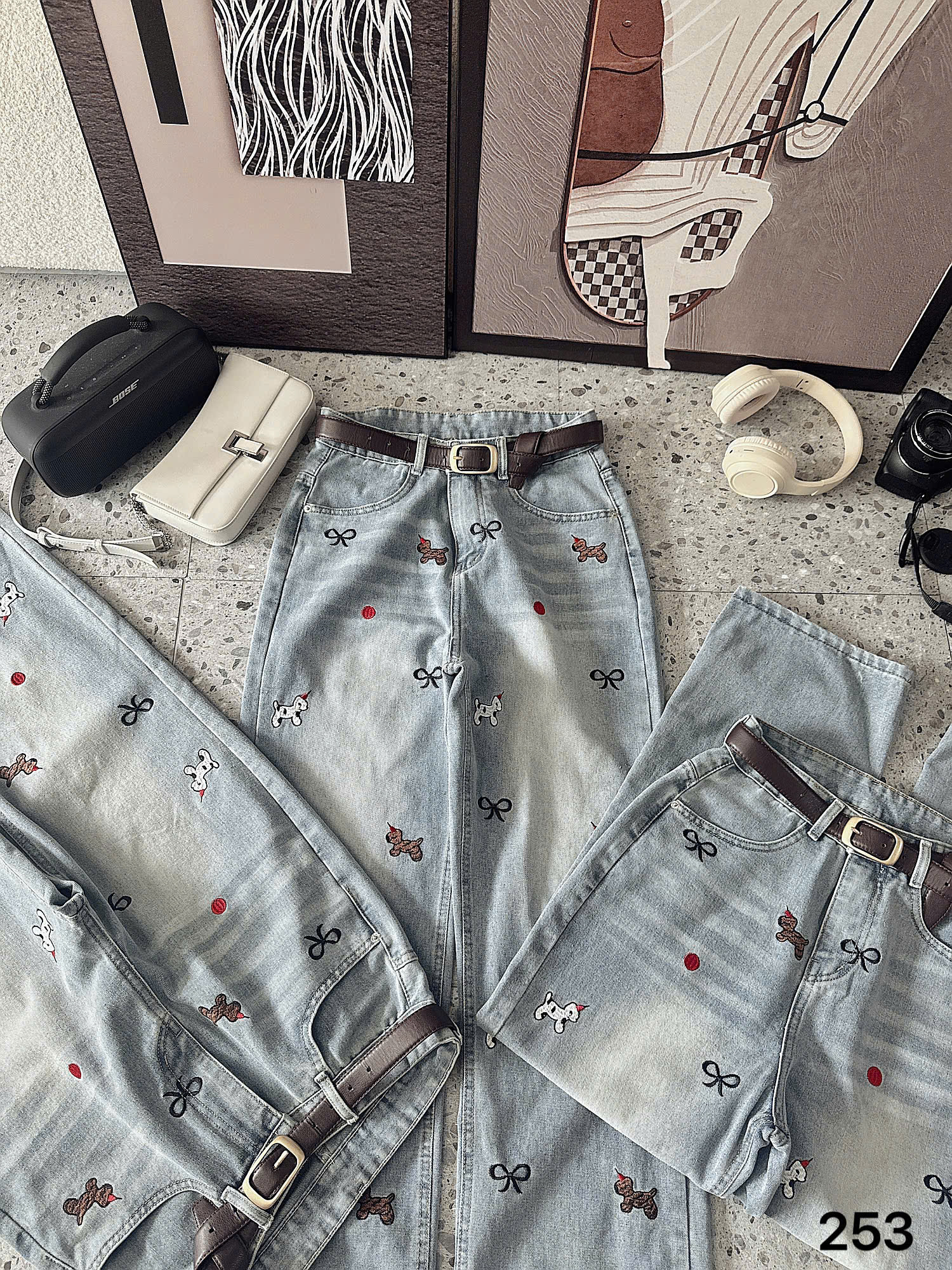 BIGSIZE - Quần jean suông thêu T-QJ253_thumbnail_3