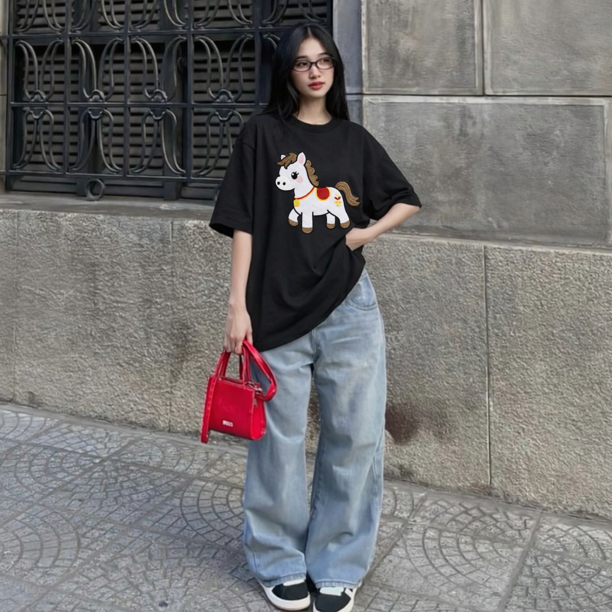 Áo thun unisex UX30-1128 in hình Ngựa trắng dáng oversized WETEE_thumbnail_6